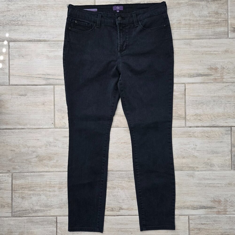 NYDJ Alina Skinny Jeans Shaping Stretch Charcoal Black 10P